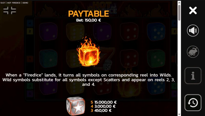Hot Fire Dice символы